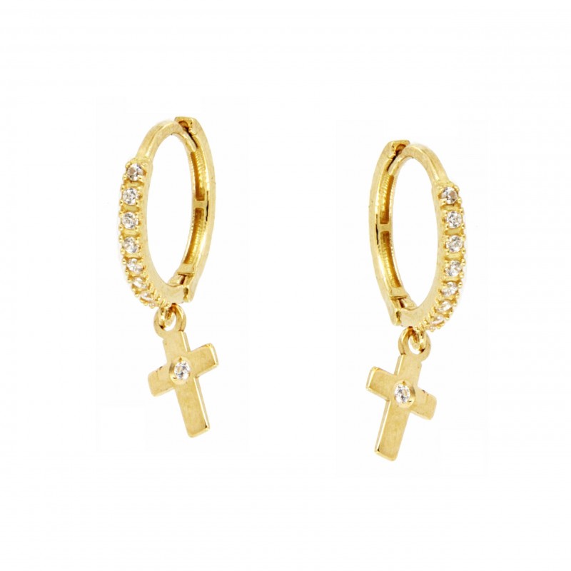 PENDIENTES ARO FUNDICION CON CRUZ