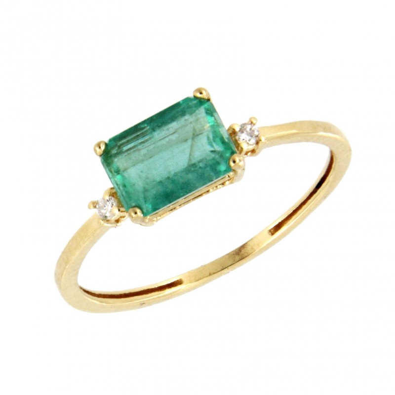 SORTIJA DIAMANTES ESMERALDA