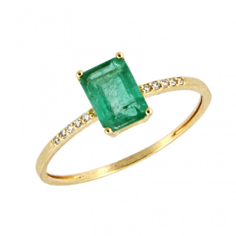 SORTIJA DIAMANTES ESMERALDA