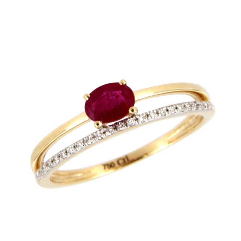 SORTIJA DIAMANTES RUBI