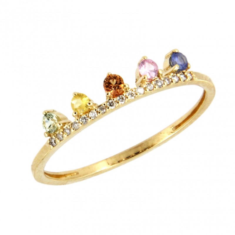 SORTIJA DIAMANTES ZAFIROS COLOR
