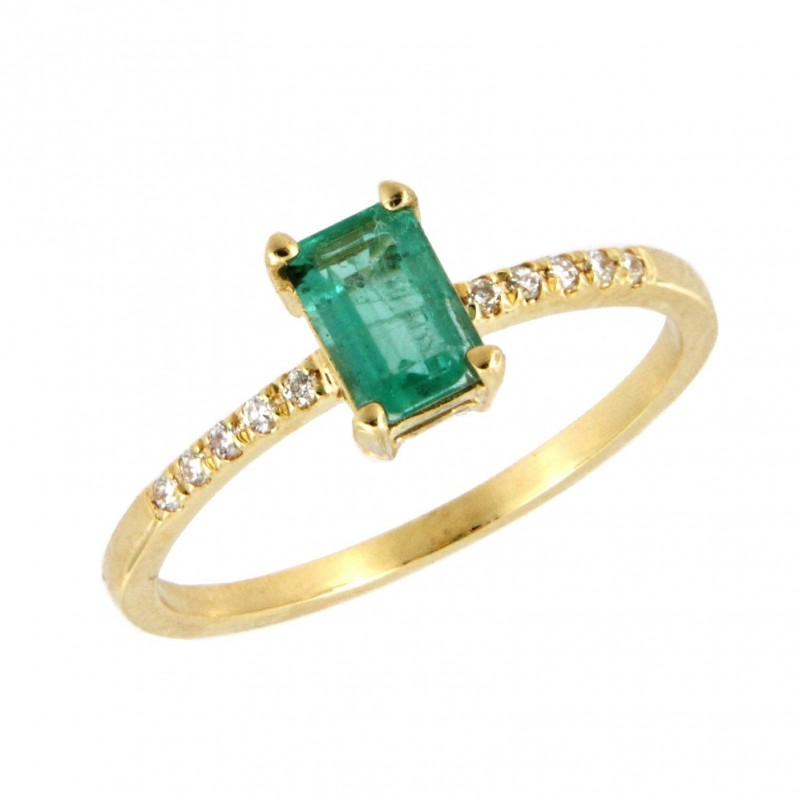 SORTIJA DIAMANTES ESMERALDA