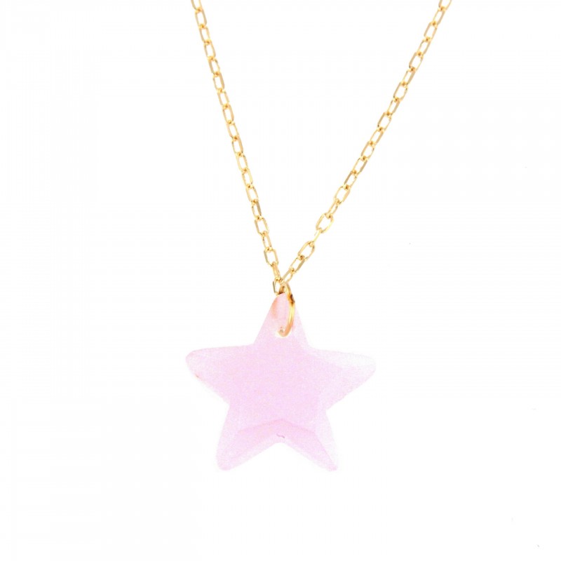 COLGANTE ESTRELLA ROSA CON CADENA