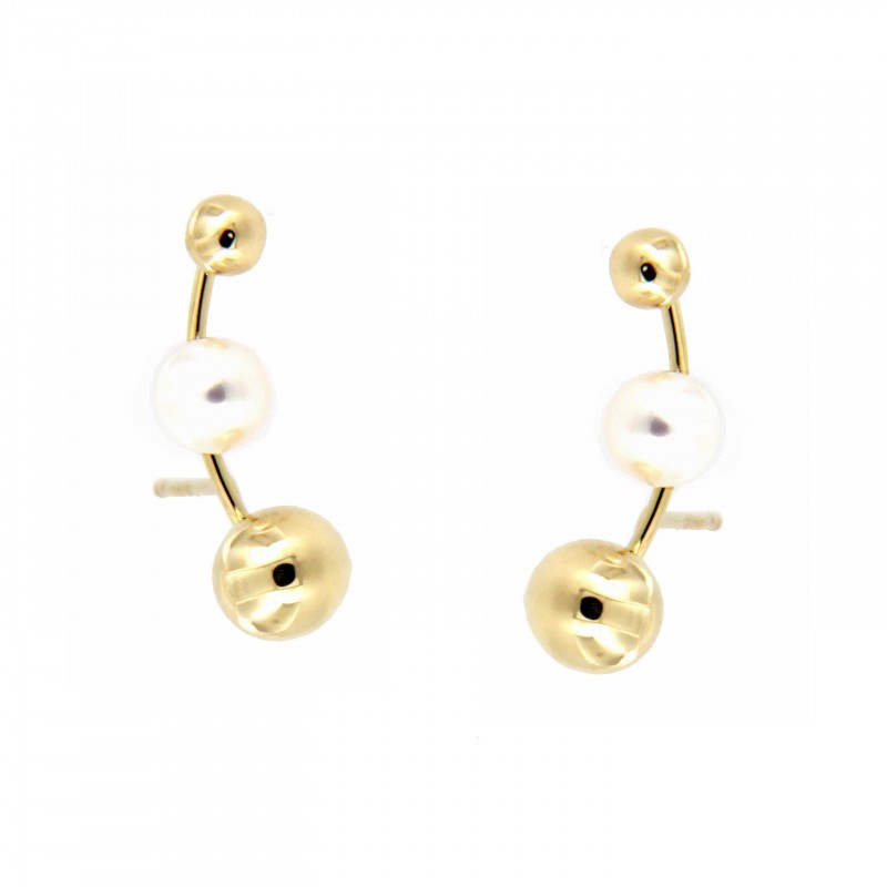 PENDIENTES TREPADOR BOLAS PERLA