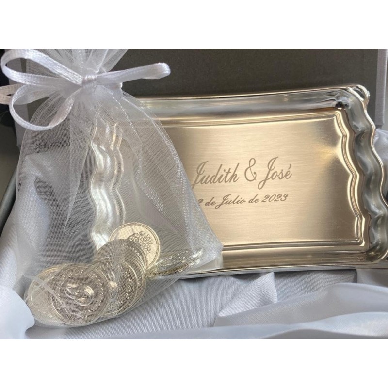 Arras metal con bandeja y estuche 17x12