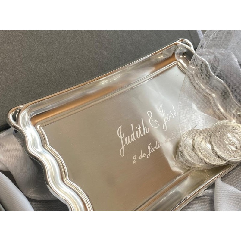 Arras metal con bandeja y estuche 17x12