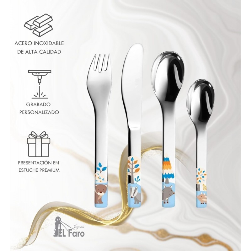 Cubiertos infantiles personalizados friends