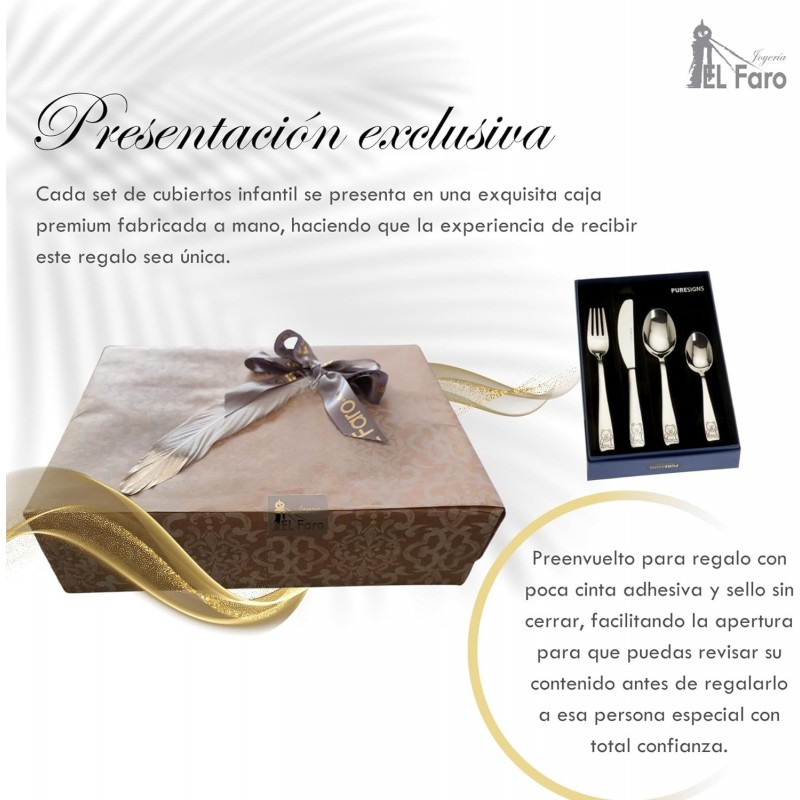 Set cubiertos personalizados para bebe oso grabado