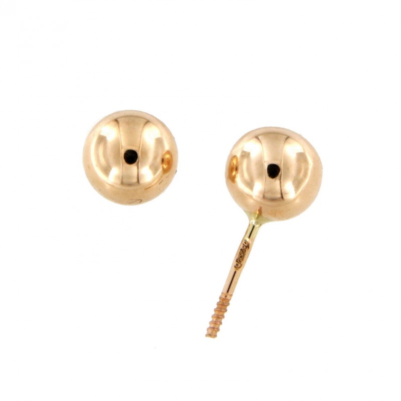 PENDIENTES BOLA ORO ROSA