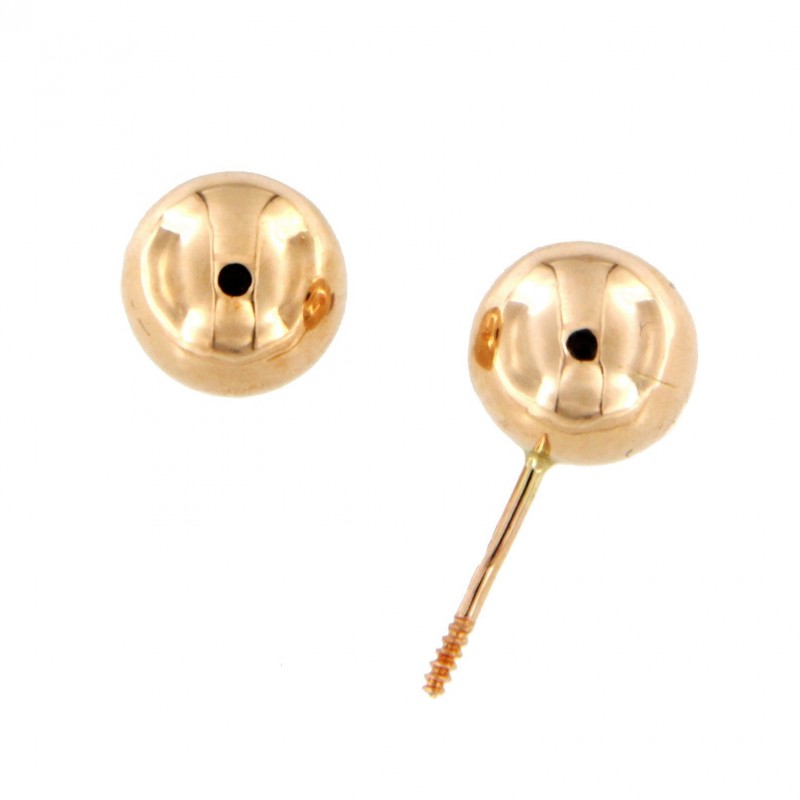 PENDIENTES BOLA ORO ROSA