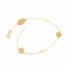 PULSERA CHAPA FLOR Y PERLAS