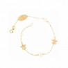 PULSERA CHAPA ESTRELLA Y PERLAS