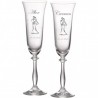 Copas champán grabadas para bodas en cristal de bohemia