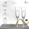 Copas champán grabadas para bodas en cristal de bohemia