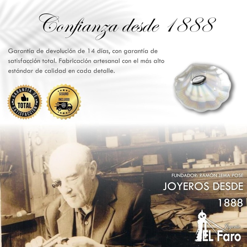 Concha para bautizo ovalo para grabar cristal nacarado