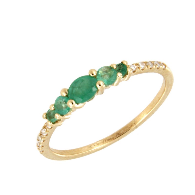 SORTIJA DIAMANTES ESMERALDA